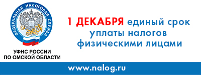 1 декабря – единый срок уплаты налогов